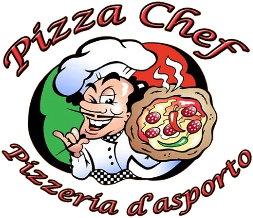 Il cuoco di Pizza Chef fa l'occhiolino con una pizza appena sfornata